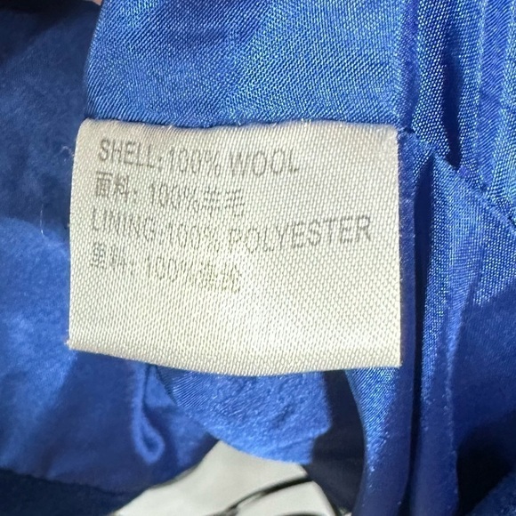 MaxMara 100% wool royal blue velour oversized collar coat size 2 - Picture 6 of 8